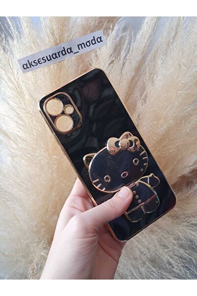 Aksesuarda Moda TECNO SPARK 9 PRO Uyumlu Hello Kitty Aynalı Stand Aparatlı Kılıf