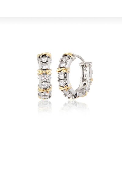 Glitter TiffGold X Jewelled Hoop Earrings