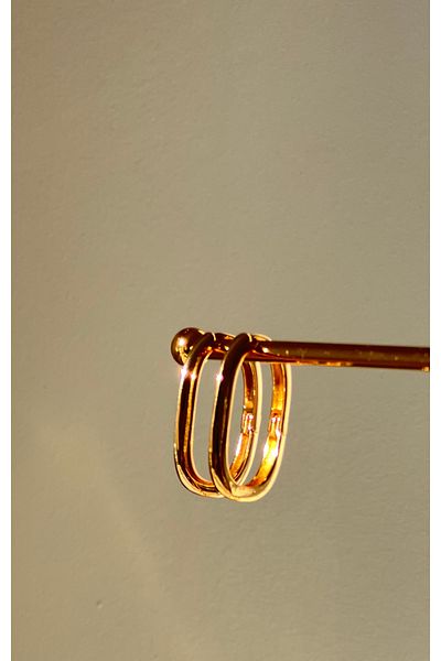 Ebru Atelier Rectangular Model Steel Non-Tarnish Earrings