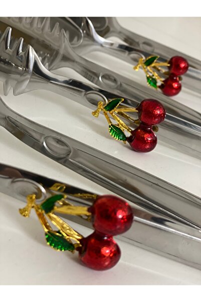 Elzem STAINLESS STEEL CHERRY ACCESSORY 3-PIECE SERVICE TONG SET