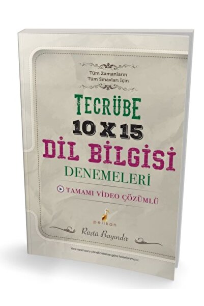 Pelikan Yayıncılık Tecrübe 10x15 Video Çözümlü Dil Bilgisi Denemeleri