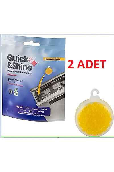 Quick&Shine Bulaşık Makinesi Kokusu Vegan Limon Ferahlığı X 2 ADET