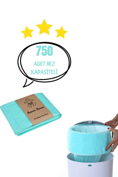 BAMM BAMM Compatible With 16L Garbage Cans Bamm Bamm 750 Pieces Baby Diapers Capacity Domestic Garbage Bag