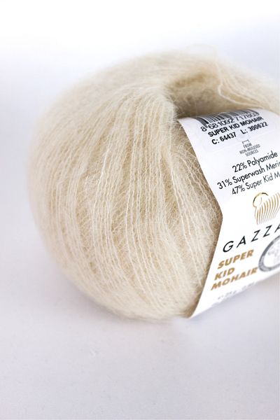 Gazzal Super Kid Mohair 25 Gr 78% Wool - 22% Pa Mixed Natural Hand Knitting Yarn Taka Yarn (64437)