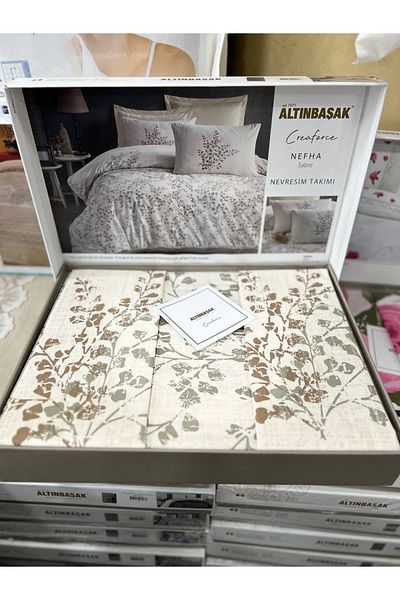 Altınbaşak 100% Cotton Nefha Saber Double Duvet Cover Set
