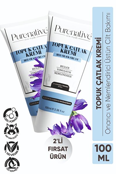 PURENATIVE Ikili Nemlendirici Ve Çatlak Giderici Onarıcı Topuk Bakım Kremi