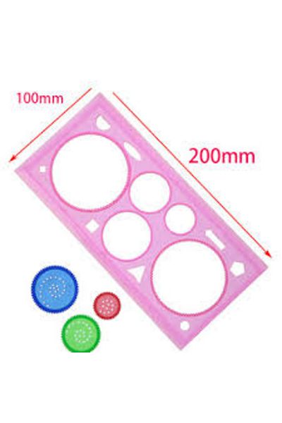 Apiko Shop Magic Ruler Shaped Pattern Drawing Circle Template 1 Piece Pink