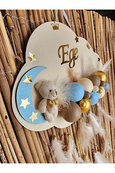 HD Different Kapı Süsü Ahşap Bulut Kapısüsü Bebek Odası Isimlik Strafor Toplu