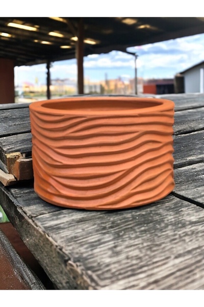 egesaksı Oval işlemeli silindir saksı