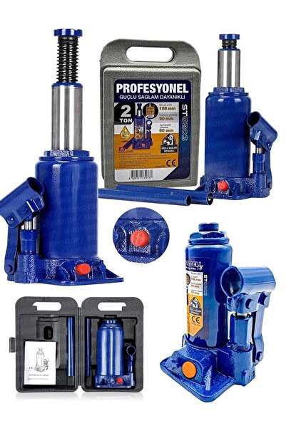 MOONSHOP Pro Seri Alman Çelik Şase 2 Ton Hidrolik Araba Karavan Oto Şişe Krikosu TSE Kontrollü Ürün..