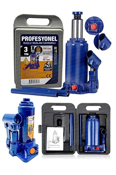 MOONSHOP Pro Seri Çelik Şase 3 Ton Şişe Krikosu Hidrolik Araba Karavan Oto Şişe Krikosu TSE