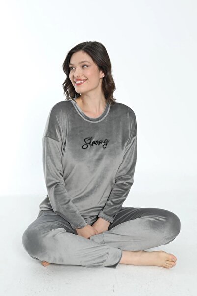 Estiva Women's Winter Soft Velvet Pajama Set