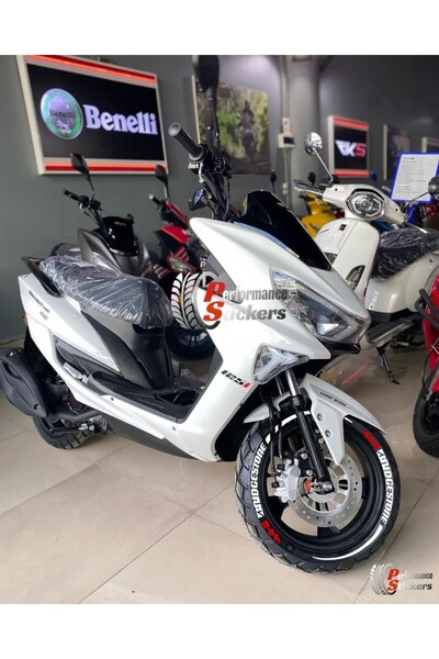 Performance Stickers Bridgestone Scooter Lastik Sticker 8adet Lastik Yazısı L...