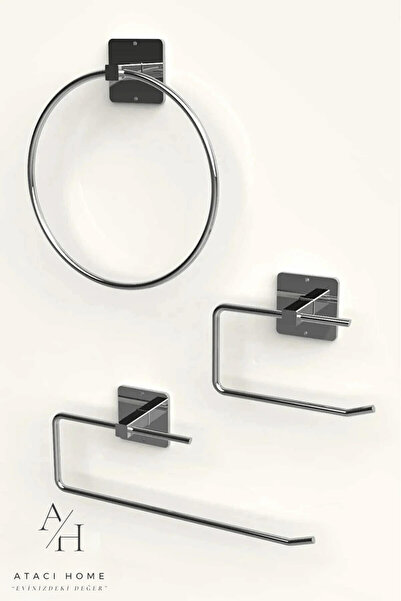 ATACI Yapışkanlı Gümüş Rulo Havluluk Wc Kağıtlık ve Çember Havluluk Banyo Mut...