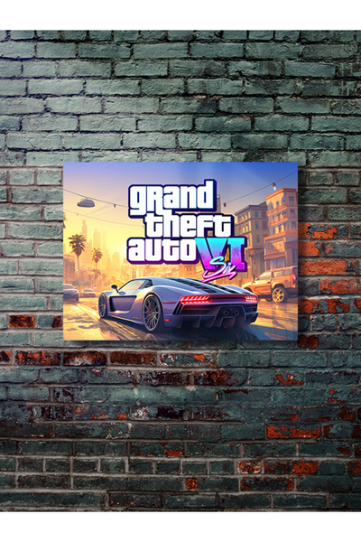 ZNC GTA 6 (VI) - Αφίσα από χαρτί παιχνιδιών ειδικής σχεδίασης, Duar Art