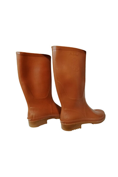 PALALI Унісекс коричневі довгі дощові чоботи з крепової тканини