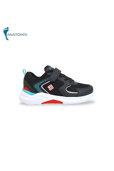 Kidessa 1565 Pantofi unisex cu talpă anatomică pentru copii - NKT01565-negru roșu-35