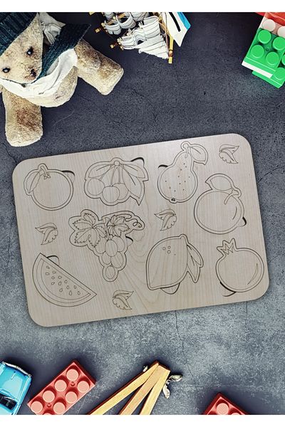 NT Handmade Wooden Educational Fruits and Vegetables Puzzle for Kids - Children's Gift Wooden Toy