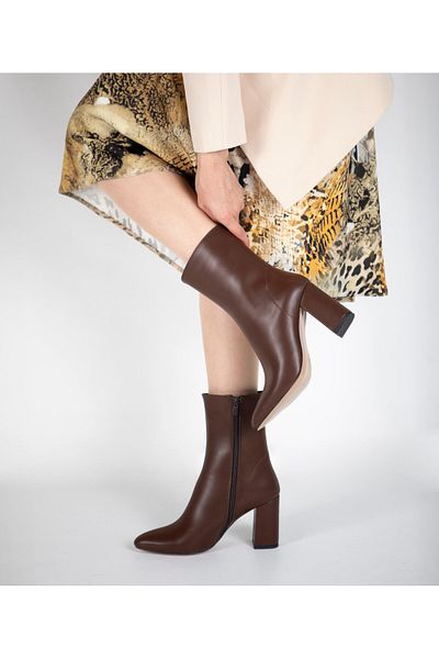Sibel Durmaz Ricardo Brown Matte Leather Boots