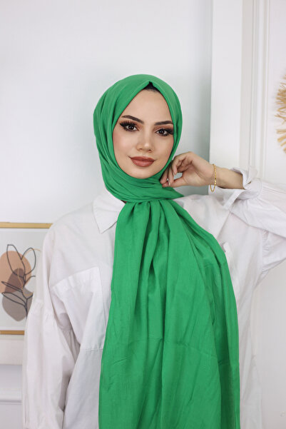 feronis Зелений хіджаб для жінок, модель з бамбуковим краєм