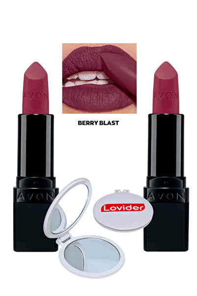 AVON Ultra Mat Ruj Berry Blast 2'li + Lovider Cep Aynası