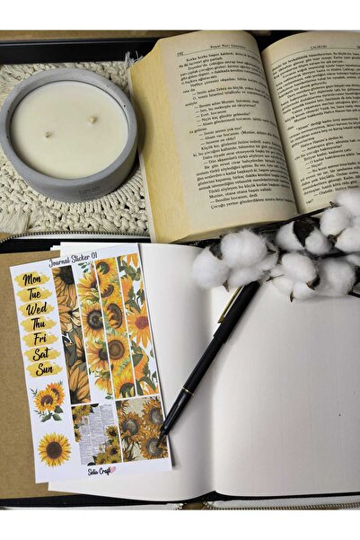SelisCraft Journal Sticker 01 Ayçiçeği Ajanda Planlayıcı Bullet Journal Scrap...