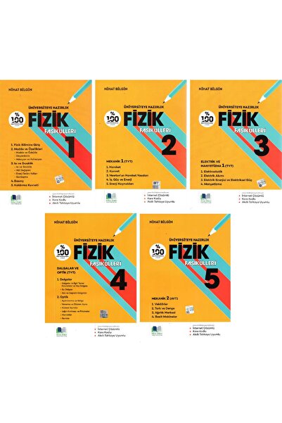 Nihat Bilgin Yayınları Üniversiteye Hazırlık Fizik Fasikülleri - (1-2-3-4-5) 'li Set