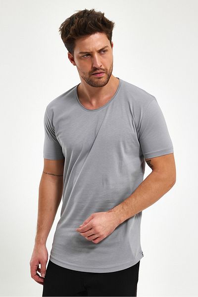 AMAZING CRASH Skirt Oval Basic Crew Neck Slim Fit Short Sleeve T-Shirt
