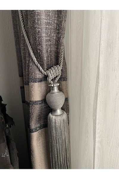 Akcan Light Gray Color Silver Perla Long Braçol