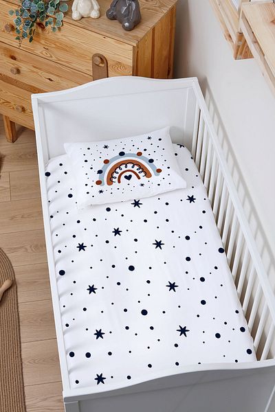 Tuğba Kuğu Elastic Sheet Set (80X140 HEIGHT 15) - Little Baby Series - Blue Little One