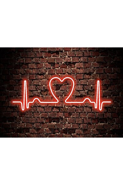 En Güzel Günde Kalp Ritim Neon Led Işıklı Yazı 25*55 cm