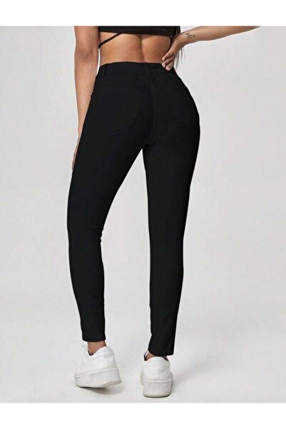 Livik Women's Ankle Length Narrow Leg High Waist Black Skinny Lycra Jeans