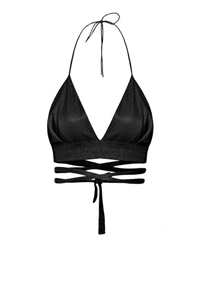 Gülşah Evecen Özel Tasarım Laura Siyah Simli Bralet