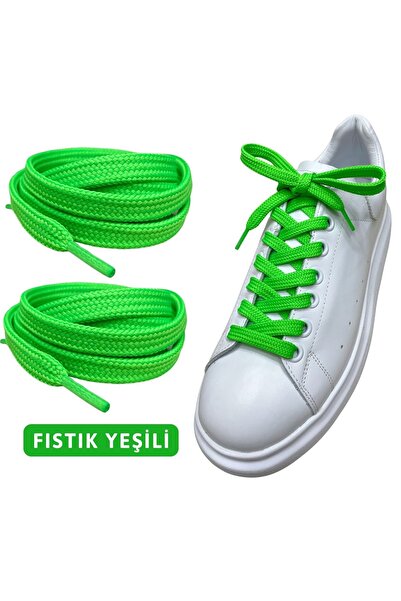 ipekbazaar Exclusice 120 Cm FıstıkYeşili Yassı Spor Ayakkabı Bağcığı, Çift Ka...