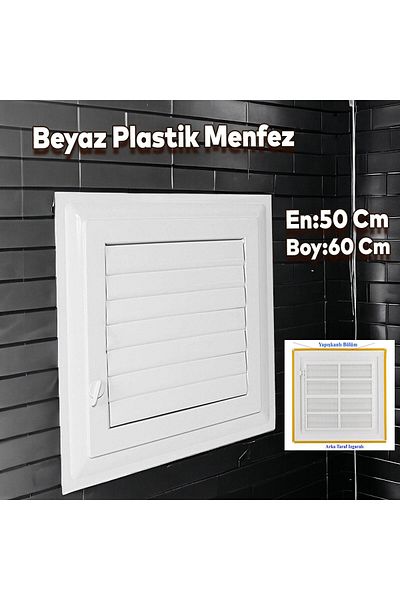 NZB Grille Bathroom WC Toilet Storage Ventilation Plastic Shutter White 50x60 CM