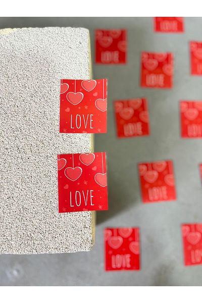 Meyofficial Red heart love stickers 6*5 cm 30 pcs