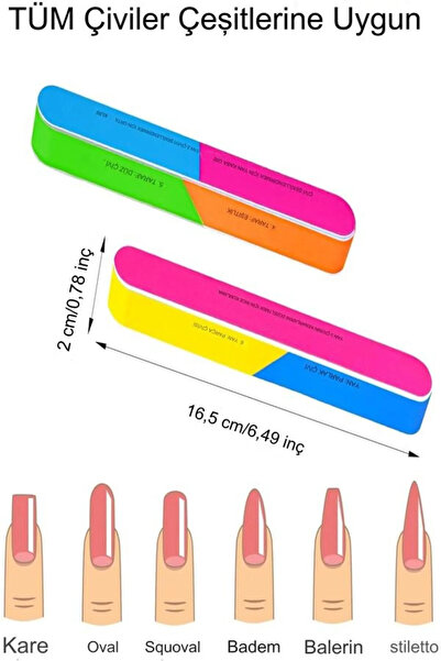 Dahaus 2 Adet 7 Yönlü Büyük Boy Multi Tırnak Törpüsü Manikür Pedikür Törpüsü
