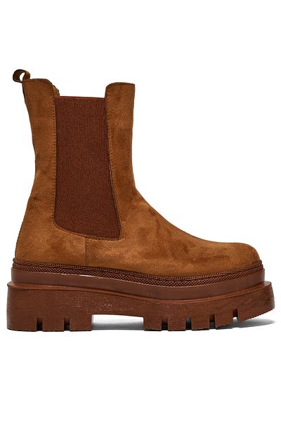 Tonny Black Γυναικείες μπότες με άνετη εφαρμογή σε Tan Suede