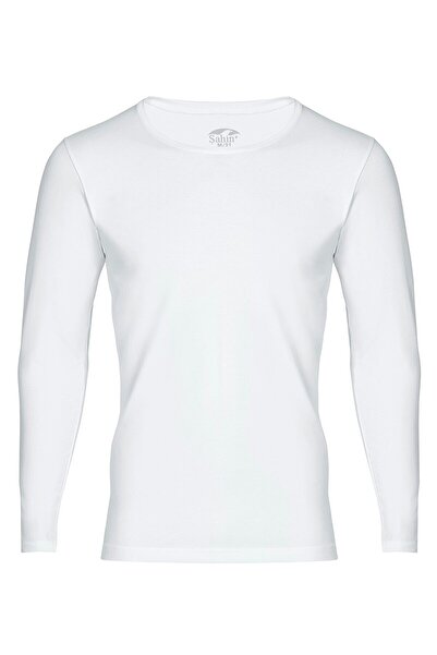 Şahin Men's White Long Sleeve Lycra Bodysuit