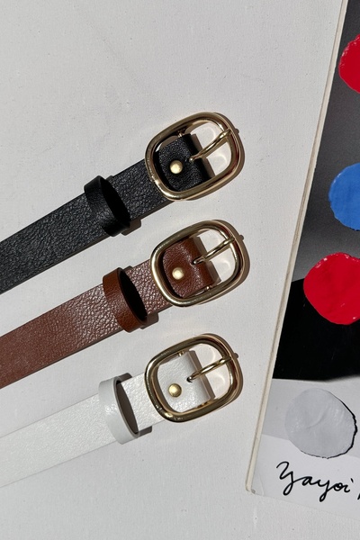 LİA KEMER Curea ovală cu cataramă aurie, 3 bucăți, curea pentru talie, curea ...