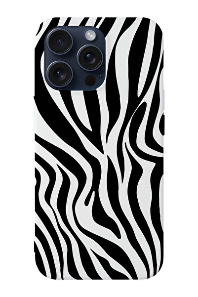 shoptocase Iphone 15 PRO Uyumlu Zebra Desenli Lansman Telefon Kılıfı