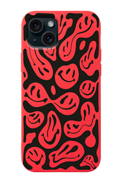 shoptocase Iphone 15 Uyumlu Gülen Yüzler Desenli Lansman Telefon Kılıfı