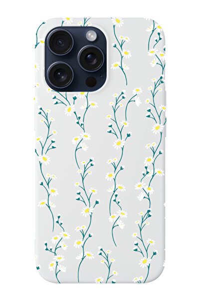 shoptocase Iphone 15 PRO MAX Uyumlu Papatya Sarmaşığı Desenli Lansman Telefon...