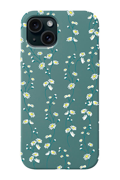 shoptocase Iphone 15 Uyumlu Papatya Sarmaşığı Desenli Lansman Telefon Kılıfı