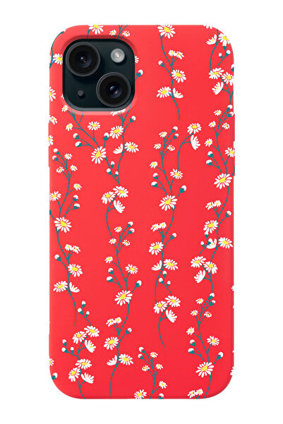 shoptocase Iphone 15 Uyumlu Papatya Sarmaşığı Desenli Lansman Telefon Kılıfı