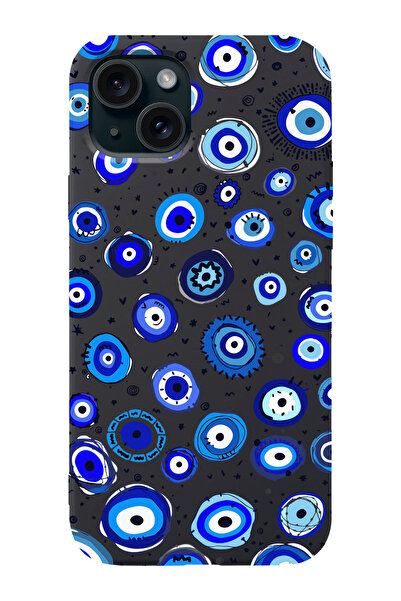 shoptocase Iphone 15 Uyumlu Nazar Boncukları Desenli Lansman Telefon Kılıfı