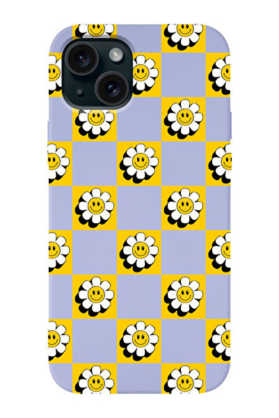 shoptocase Iphone 15 Uyumlu Dama Çiçekler Desenli Lansman Telefon Kılıfı