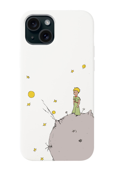 shoptocase Iphone 15 Uyumlu Küçük Prens Ay'da Desenli Lansman Telefon Kılıfı