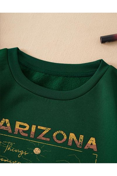 Elvino Φούτερ με λαιμόκοψη σε ηλικιωμένο μαύρο Arizona με στάμπα βουνού