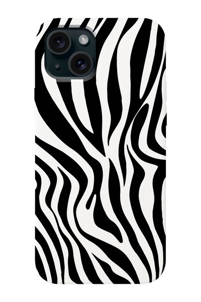 shoptocase Iphone 15 Uyumlu Zebra Desenli Lansman Telefon Kılıfı